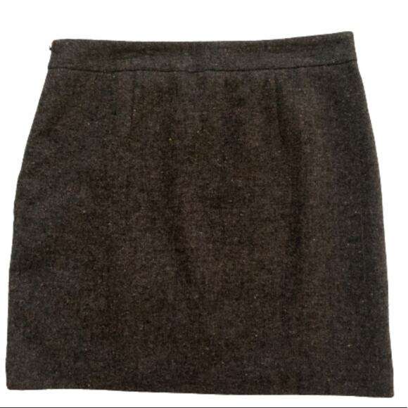 Ann Taylor Loft Skirt Brown Floral Rosette Detail Wool Blend Mini Size 10P NEW - Picture 4 of 11